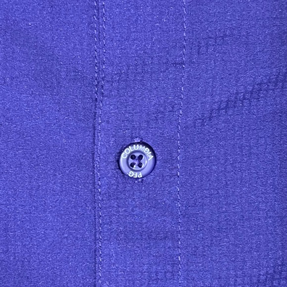Columbia PFG TCU Tamiami S/S Shirt Mens Purple Button Up Vented Fishing *L - Picture 6 of 10